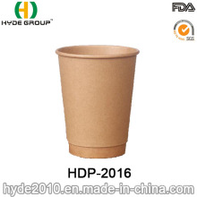 Tasse de café papier de Kraft brun Double paroi (HDP-2016)